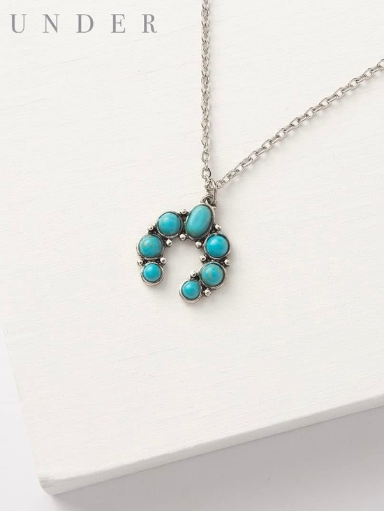 Plunder Jewelry - Plunder Design Lucie Turquoise Color Pendant Stainless Steel Necklace Horseshoe
